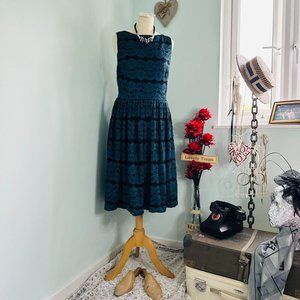 Debenhams Womens Black and Blue Dress